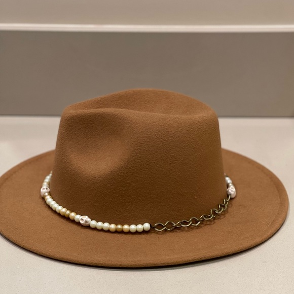 Customised Fedora with Handmade pearls band main image 5